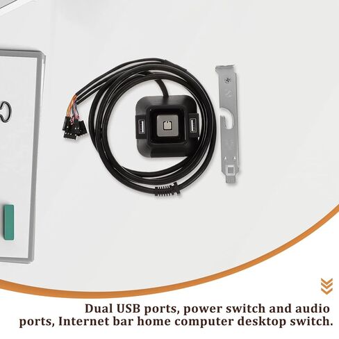 وصلة زر الطاقة Angoily، منافذ USB مزدوجة وصوت للوحة الأم للكمبيوتر المكتبي، تصميم سهل للمنزل والمكتب Ktv والمزيد in Kuwait