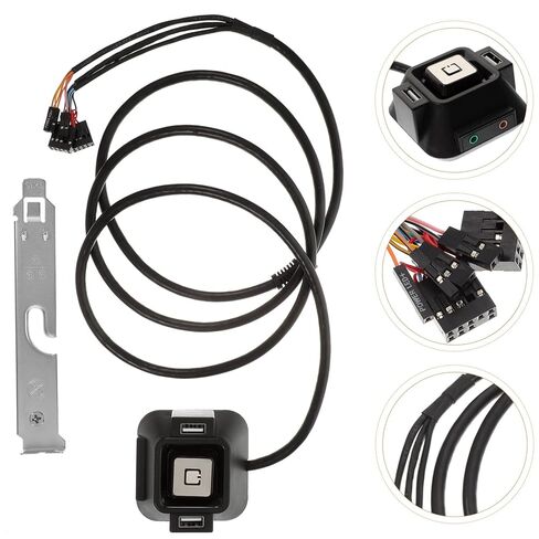 وصلة زر الطاقة Angoily، منافذ USB مزدوجة وصوت للوحة الأم للكمبيوتر المكتبي، تصميم سهل للمنزل والمكتب Ktv والمزيد in Kuwait