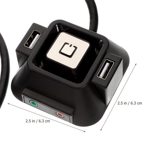 وصلة زر الطاقة Angoily، منافذ USB مزدوجة وصوت للوحة الأم للكمبيوتر المكتبي، تصميم سهل للمنزل والمكتب Ktv والمزيد in Kuwait