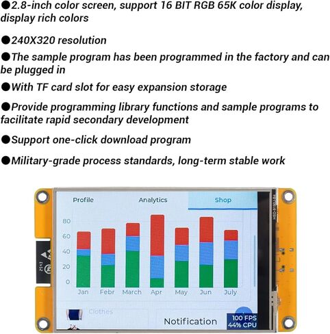 4.0'' ESP32 Display, 320x480 Touch Screen with WiFi+BT, Dual-core TFT Module ST7796S Driver with ESP32-32E ESP32 Display for Arduino IoT in Kuwait