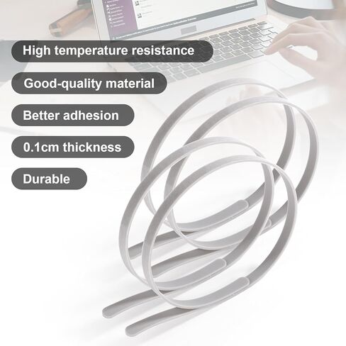 4pcs Laptop Rubber Feet Strips, 11.81x0.24x0.04in Anti-Slip Bumper Bottom Rubber Replacement Feet Strips Accessories for Surface 14.4in Laptop Studio 1 2 3 Series (Gray) in Kuwait