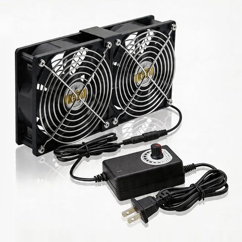مروحة كمبيوتر YOWEE BREEZE مقاس 3 × 120 مم، مروحة تبريد كبيرة بتدفق هواء محوري صغير بدون فرش، مروحة تحكم في السرعة AC 100V - 240V، لخزانة الكمبيوتر، هيكل الخادم، محطة العمل، مضخم تبريد صندوق الحيوانات الأليفة (3) in Kuwait