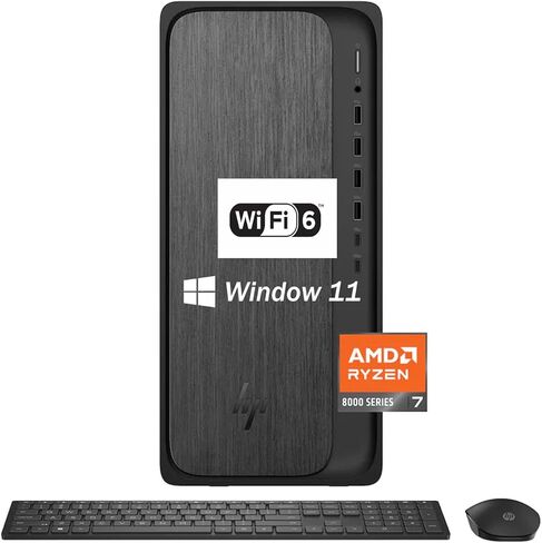 كمبيوتر سطح المكتب HP OmniDesk Tower • معالج AMD Ryzen 7 8700G ثماني النواة • ذاكرة DDR5 سعة 16 جيجابايت • محرك SSD سعة 1 تيرابايت • HDMI + DP • Wi-Fi 6 • لوحة مفاتيح وماوس لاسلكيان • Windows 11 in Kuwait