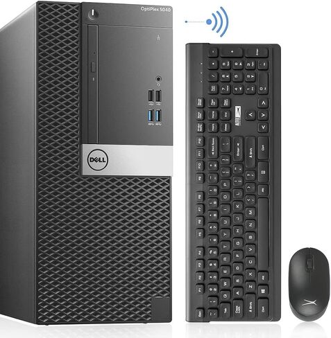 Dell Tower Computers PC Desktop OptiPlex 5040، i7 6700 16GB Ram 1TB M.2 NVMe SSD، 1TB HDD، AC8260 WiFi مدمج، Windows 10 Pro، دعم شاشة HDMI 3، ماوس لوحة مفاتيح لاسلكية Altec (متجدد) in Kuwait