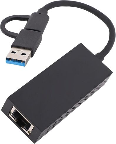 2.5Gbps USB Ethernet Adapter, USB C to Ethernet Adapters, Dual C A to RJ45 Network Converter with LED Indicator, Ideal for Computer Devices in Kuwait