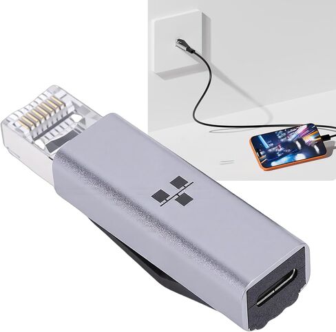 محول GOWENIC USB C إلى Ethernet، محول RJ45 ذكر 1000 ميجابت في الثانية إلى USB C أنثى، ذكر إيثرنت أنثى، دونجل شبكة LAN للكمبيوتر المحمول والكمبيوتر اللوحي الذكي in Kuwait