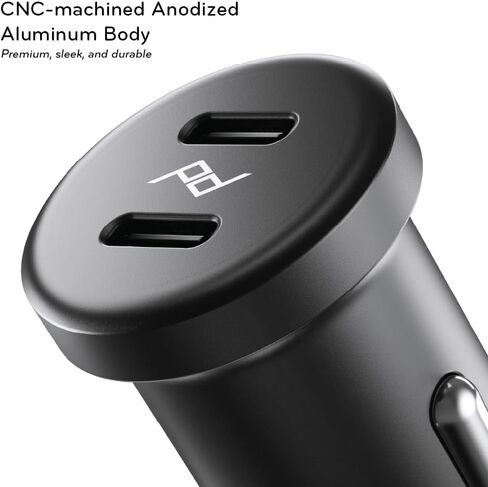 Peak Design Premium Dual USB-C Car Charger – 45W Total Output, Compact Metal Car Adapter, Fast Charging Compatible with iPhone, Android, Tablets & More – Low Profile Aluminum Build in Saudi Arabia