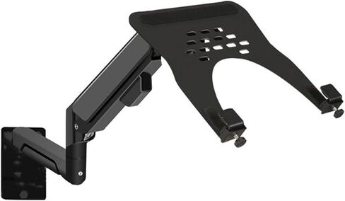 Monitor Arms Wall Mount Monitor Arm with Laptop Tray, Aluminum Gas Spring Full Motion Fits Max 32 Inch, 19.8 Lbs Screens/ 10-17" Desk Accessories,White in Kuwait