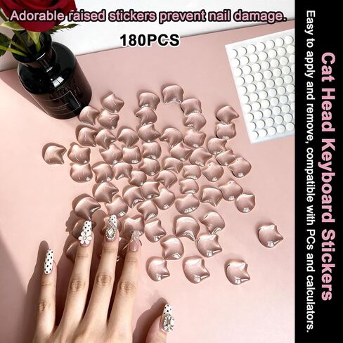 80pcs Keyboard for Long Nails, with 100pcs Double-Sided Tape, Protective Long Nail Keyboard Stickers, Reusable Keyboard Bubbles for Long Nails, Universal Fit for Laptop, PC, MacBook Desktop Use in Kuwait