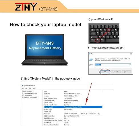 BTY-M49 Laptop Battery Replacement for MSI Modern 14 B4M B4MW B10M B10MW B10R B10RAS B11M B11MO B11MW B11SB Prestige 14 A10M A10RAS A10RB A10RD A10SC A11MT Summit E14 A11SCS A11SCST MS-14C1 MS-14DK in Kuwait