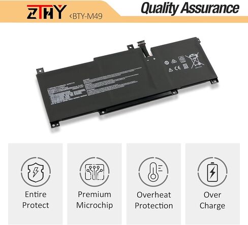 BTY-M49 Laptop Battery Replacement for MSI Modern 14 B4M B4MW B10M B10MW B10R B10RAS B11M B11MO B11MW B11SB Prestige 14 A10M A10RAS A10RB A10RD A10SC A11MT Summit E14 A11SCS A11SCST MS-14C1 MS-14DK in Kuwait