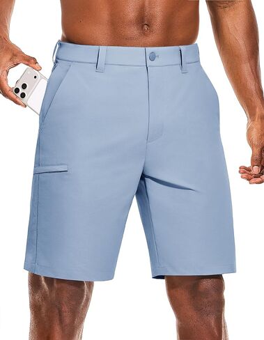 PULI Men's Golf Shorts Stretch Casual Dress 10 Inch Inseam Lightweight Quick Dry Waterproof Hiking Shorts with Pockets in Saudi Arabia