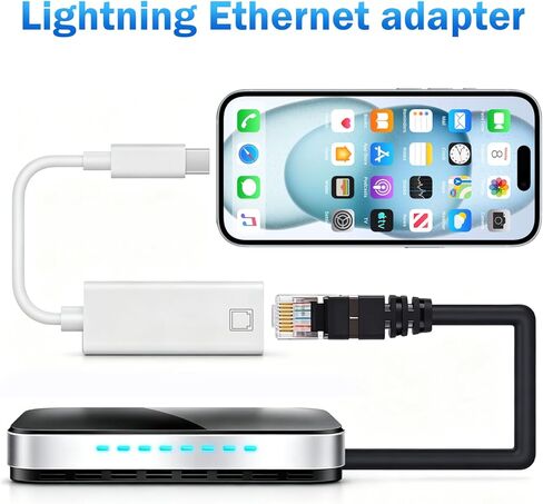 محول CleverThings USB C إلى Ethernet [متوافق مع Thunderbolt 3/4] USB من النوع C إلى RJ45 Gigabit Ethernet لأجهزة MacBook Pro/Air وiPhone 17 Pro/Max وiPad Pro وiMac وS23 وXPS 17 والمزيد in Kuwait