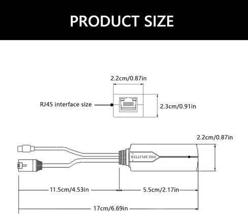USB C Splitter USB C 48V to 5V 2.4A for Long Distances Ethernet Cable Use 10 / 100Mbps Ethernet Adapter for Home Splitter in Kuwait