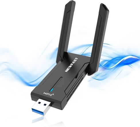 NEWFAST AXE5400 USB WiFi 6 Adapter for Desktop PC NF-U353, Tri-Band Wireless Network Adapter for Desktop, 6GHz/5GHz/2.4GHz Wireless Network Transceiver USB WiFi Dongle for Windows 11/10 in Kuwait