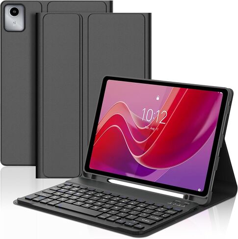 حافظة لوحة مفاتيح لجهاز Lenovo Tab M11 مقاس 11 بوصة 2024، غطاء لوحة مفاتيح قابل للفصل مع حامل قلم لجهاز Lenovo Bluetooth M11 Tablet، حافظة ذكية قابلة للطي مع لوحة مفاتيح لجهاز Tab TB330FU/TB330XU، زوايا متعددة الرؤية، أسود in Saudi Arabia