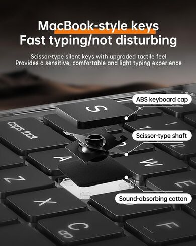 Transparent Keyboard Case for iPad Pro 11" (M5/M4, 2025/2024) Wireless Keyboard with 7 Colors Backlight, 360° Rotatable Protective Case with Pencil Holder, Multi-Touch Trackpad, Thin & Light, Black in Kuwait
