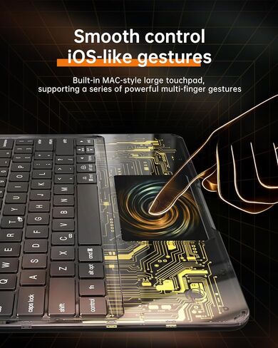 Transparent Keyboard Case for iPad Pro 11" (M5/M4, 2025/2024) Wireless Keyboard with 7 Colors Backlight, 360° Rotatable Protective Case with Pencil Holder, Multi-Touch Trackpad, Thin & Light, Black in Kuwait