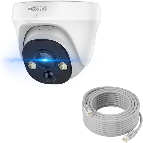 OHWOAI 4K Add-on POE Camera for Wired Security Camera System Outdoor, POE IP Cameras Compatible with NVR, Cannot Be Used Independently in Kuwait