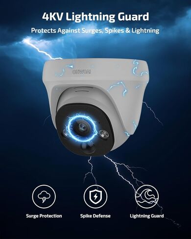 OHWOAI 4K Add-on POE Camera for Wired Security Camera System Outdoor, POE IP Cameras Compatible with NVR, Cannot Be Used Independently in Kuwait