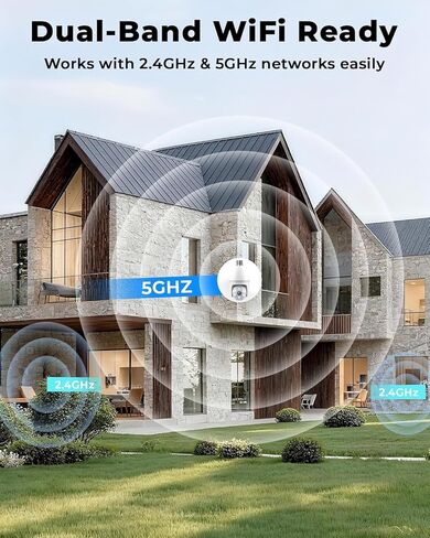 2K Light Bulb Camera Ourdoor, 5G/2.4G Wireless Outdoor Camera, Light Bulb Security Camera with AI Human Detection, Color Night Vision, Motion Alerts, 2-Way Audio, Compatible with Alexa in Kuwait