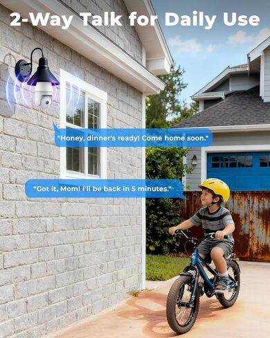 2K Light Bulb Camera Ourdoor, 5G/2.4G Wireless Outdoor Camera, Light Bulb Security Camera with AI Human Detection, Color Night Vision, Motion Alerts, 2-Way Audio, Compatible with Alexa in Kuwait