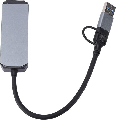 USB C to Ethernet Adapter, 2.5Gbps USB to RJ45 LAN Network Adapter with USB A Port Compatible with Linux OS, for Laptop Desktop PC Router NAS 8K 4K Streaming Online Gam in Kuwait