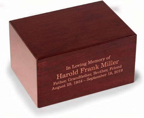 Bey-Berk Deering Moments Custom Customed Flicquered Cremation Cremation for Ashes Human (Mahogany ، Large) in Saudi Arabia
