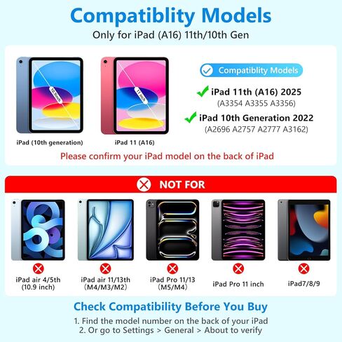 FUWANG for iPad A16 11th 10th Generation Case with Keyboard - Detachable Backlit Glitter Folio Keyboard with Pencil Holder for iPad A16 11th Gen 11-inch 2025 & 10th Generation 10.9 Inch 2022, Blue in Saudi Arabia