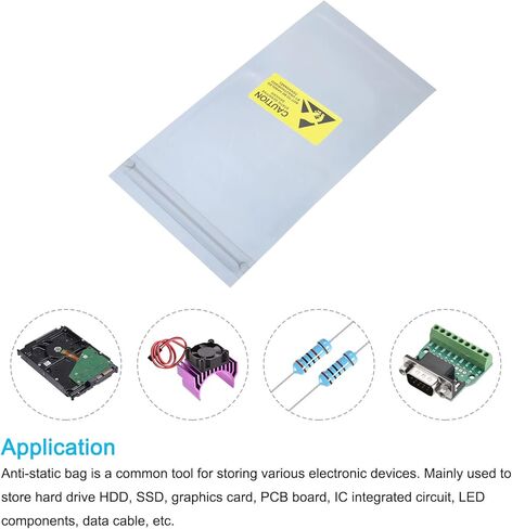 Anti Static Bags Shielding Bag 50pcs 3.5x7inch(9x18cm) Resealable with Labels for Hard Drive HDD SSD PCB Board in Kuwait