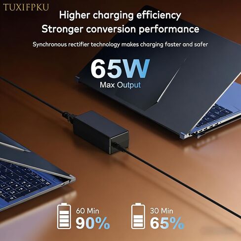 شاحن كمبيوتر محمول 65 وات متوافق مع HP Pavilion x360 14 15 17، Envy 13 15 X360، Elitebook 840 G5، ProBook Chromebook، Stream 11 13 14، Spectre، محول الطاقة ذو الطرف الأزرق الذكي للكمبيوتر المحمول in Kuwait