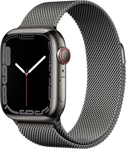 Apple Watch Series 7 (GPS + Cellular, 41mm) Starlight Aluminum Case with Starlight Sport Band, Regular (Renewed) in Kuwait