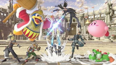 Nintendo Switch™ - طراز OLED: حزمة Super Smash Bros.™ Ultimate Bundle (تنزيل اللعبة بالكامل + 3 أشهر. تتضمن عضوية Nintendo Switch عبر الإنترنت) in Kuwait