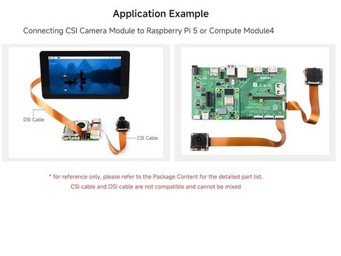 CSI FPC Flexible Cable Compatible with Raspberry Pi 5, 22Pin to 15Pin, Suitable for Connecting CSI Camera Module to RPi 5 or Compute Module 5/CM4, 30CM/0.98FT Length in Kuwait