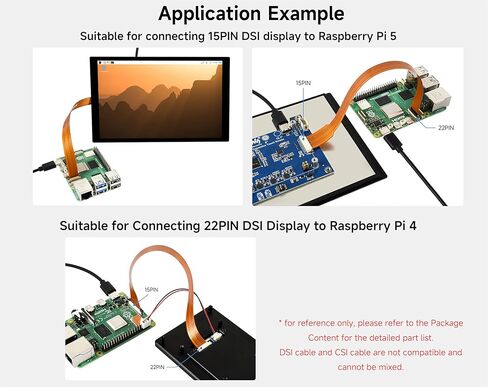 (3 قطع) كابل مرن DSI FPC متوافق مع Raspberry Pi 5، 22Pin إلى 15Pin، مناسب لتوصيل شاشة DSI إلى RPi 5/RPi 4، بطول 500 مم / 50 سم / 1.64 قدم in Kuwait