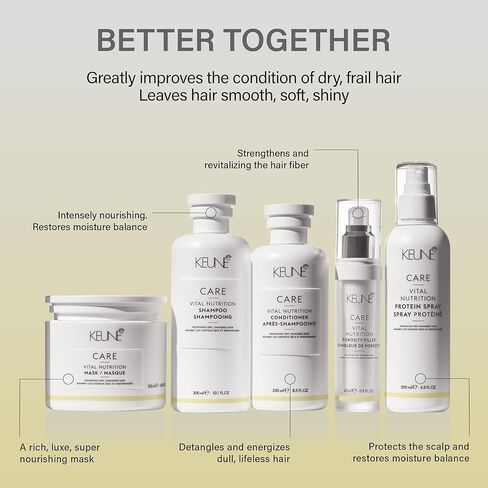 KEUNE Care Vital Nutrition Shampoo, Intense Nourishing & Moisturizing Cleanser for Dry or Damaged Hair, 10.1 Fl Oz in Kuwait