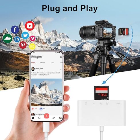 قارئ بطاقات 5 في 1 USB-C TF/SD، محول قارئ بطاقات الذاكرة لقرص فلاش USB/الماوس/لوحة المفاتيح/الكاميرا in Kuwait