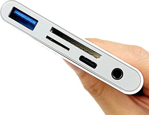 قارئ بطاقات 5 في 1 USB-C TF/SD، محول قارئ بطاقات الذاكرة لقرص فلاش USB/الماوس/لوحة المفاتيح/الكاميرا in Kuwait