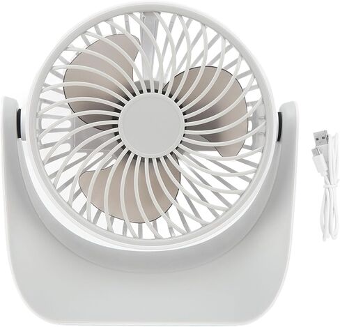 USB Desk Fan with 3 Speed Modes, Rotatable Head, USB Charge, Stable Base, Small for Office and Home Use - Portable Cooling, Adjustable Airflow, Quiet Operation in Kuwait