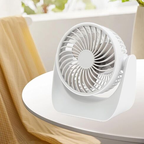 USB Desk Fan with 3 Speed Modes, Rotatable Head, USB Charge, Stable Base, Small for Office and Home Use - Portable Cooling, Adjustable Airflow, Quiet Operation in Kuwait