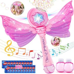 Bubble Wands for Kids 3-5 Years Old Girls: Light Up Bubble Wand Princess Wands for Little Girls Toys for Kids Ages 3-4 Bubble Party Favors for Kid Girls Outdoor Toys for Kids 3 4 5 6 7 8 Years