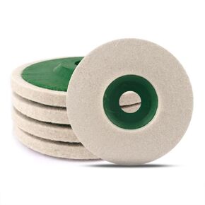 ATOPLEE Wool Polishing Wheel Disc,5pcs 5" x 7/8" Arbor Buffing Wheel for Angle Grinder,Wool Felt Polishing Wheel for Metal,Marble,Wood（Hole Diameter:22mm）