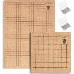 2 Pcs Macrame Board and Pins,12×16 in 8x8 in Macrame Project Board, Double-Sided Grids Handmade Braiding Board with Instructions for Braiding Bracelet Creating Macrame and Knotting Creations
