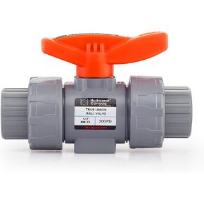 Kaplan 1 1/2" CPVC True Union Ball Valve Socket with Full Port, ASTM F1970, EPDM O-Rings and Reversible PTFE Seats (1 1/2'')