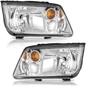 1999-2005 VW Jetta Mk4/Bora models Headlights Assembly For 1999 2000 2001 2002 2003 2004 2005 VW Jetta Headlamp Replacement Automotive Headlight Assemblies Chrome Housing Amber Reflector