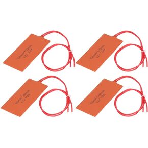 4PCS Silicone Heating Pad, Silicone Heater Pad Car Oil Pan Heater 12V 15W Engine Block Heater Pad