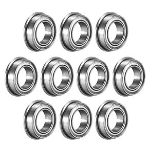 uxcell F695ZZ Flanged Ball Bearing 5x13x4mm Double Metal Shielded (GCr15) Chrome Steel Bearings 10pcs