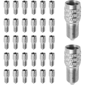 Extended Valve Cap Metal with Double Sealing Double Seal Valve Stem Cap Inflate Tire Valve Caps Flow Through Tires 20 Pcs