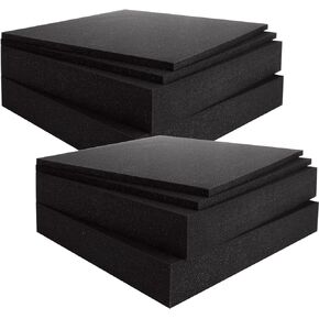 8Pcs Pick Apart Foam Insert, 12 X 12 X 2" Pick and Pluck Foam, Black Pluck Pre Cube Sheet Foam for Board Game Box Cases Toolbox Camera Storage Drawer Crafts