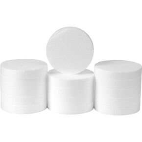 Crafare 5 Inch Foam Circles for Crafts 15 PCS 1 Inch Thick Round Polystyrene Circles White for Wedding Holiday Christmas Crafts Making and School Projects DIY